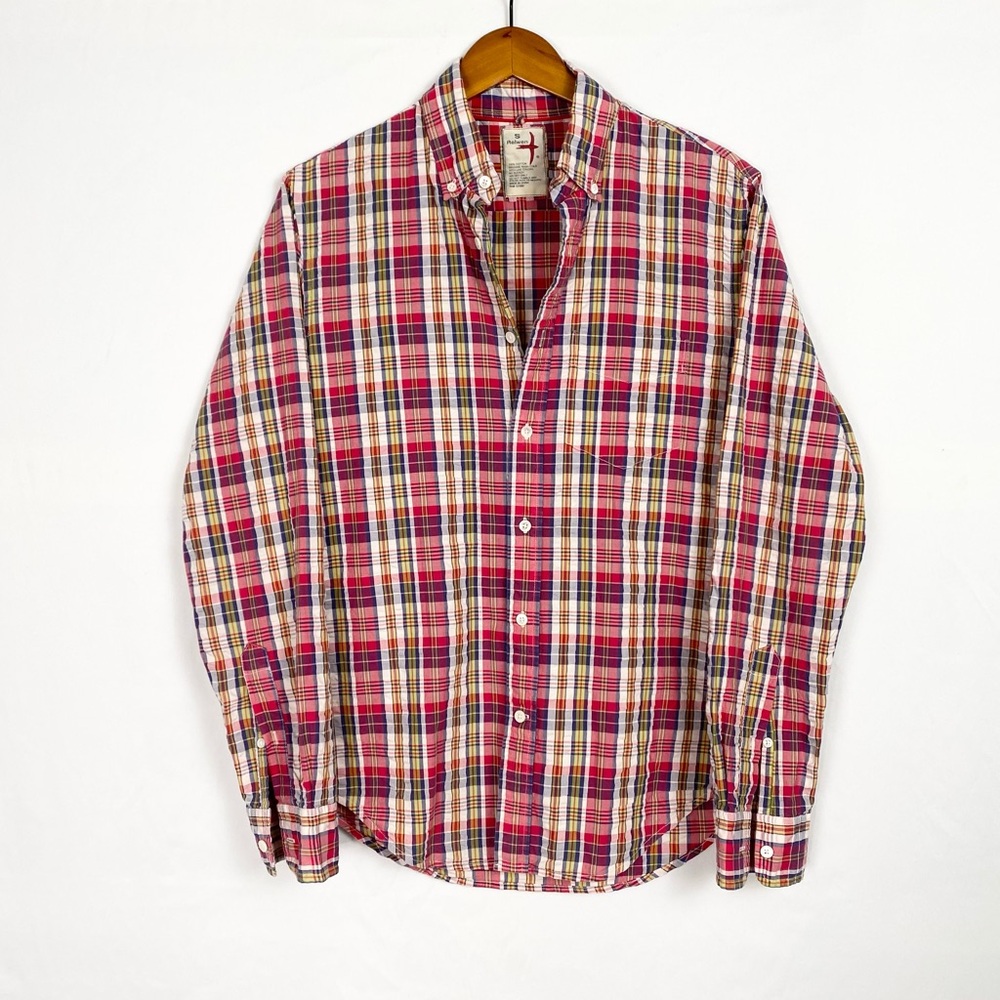 Relwen Mountain Flannel Size Small Red‎ Cotton Collared Long Sleeve
